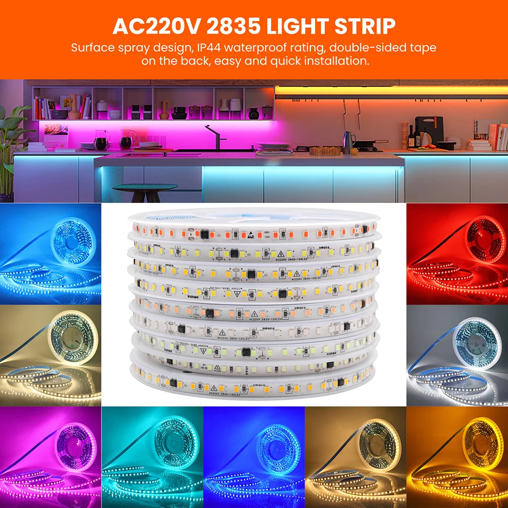 220V Flexible Adhesive LED Strip Light