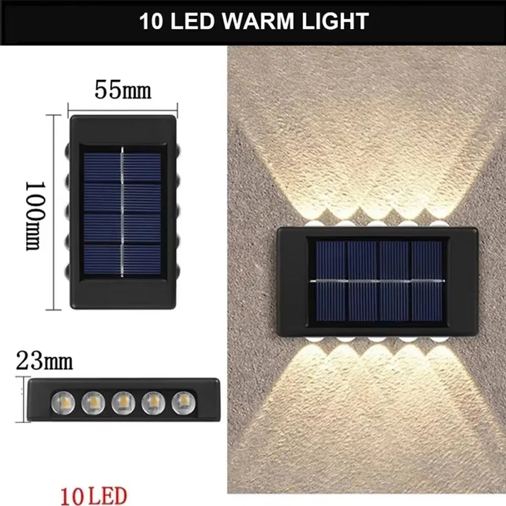 Solar Outdoor Wall Lamp – Warm White Waterproof
