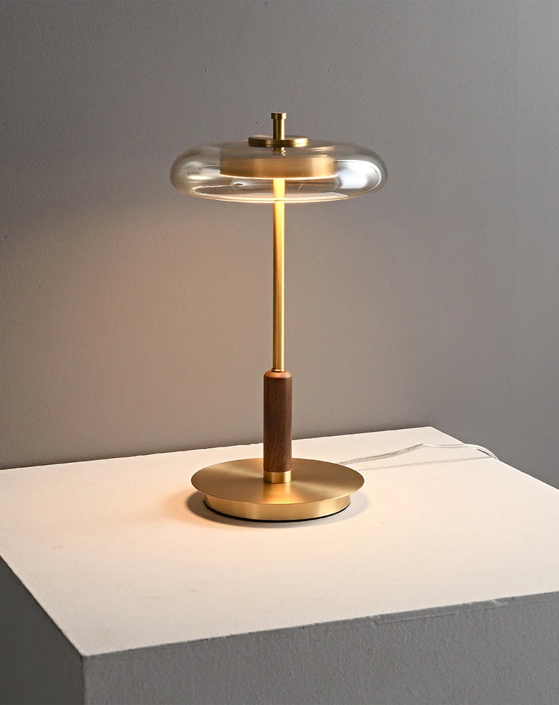 Retro Gold Glass Mushroom Floor Lamp