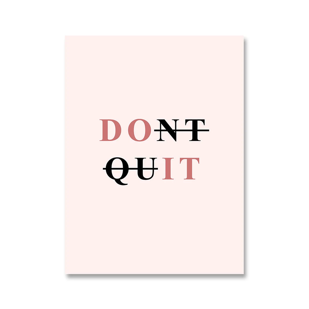 Motivational Quotes Canvas Wall Art Poster