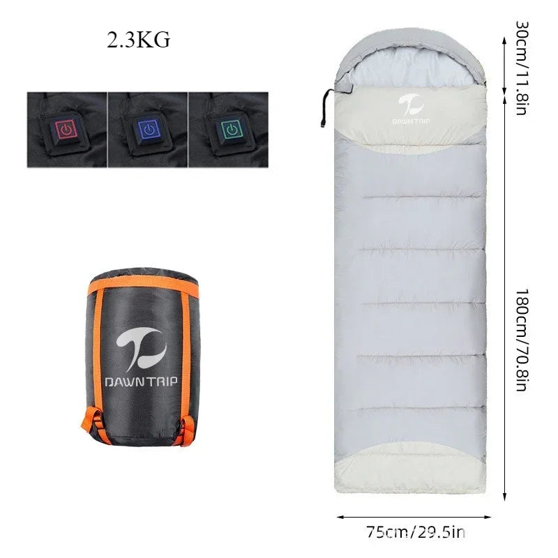 USB Heated Down Cotton Sleeping Bag