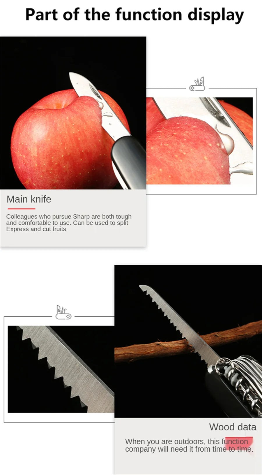 Stainless Steel Folding Multitool Pocket Knife