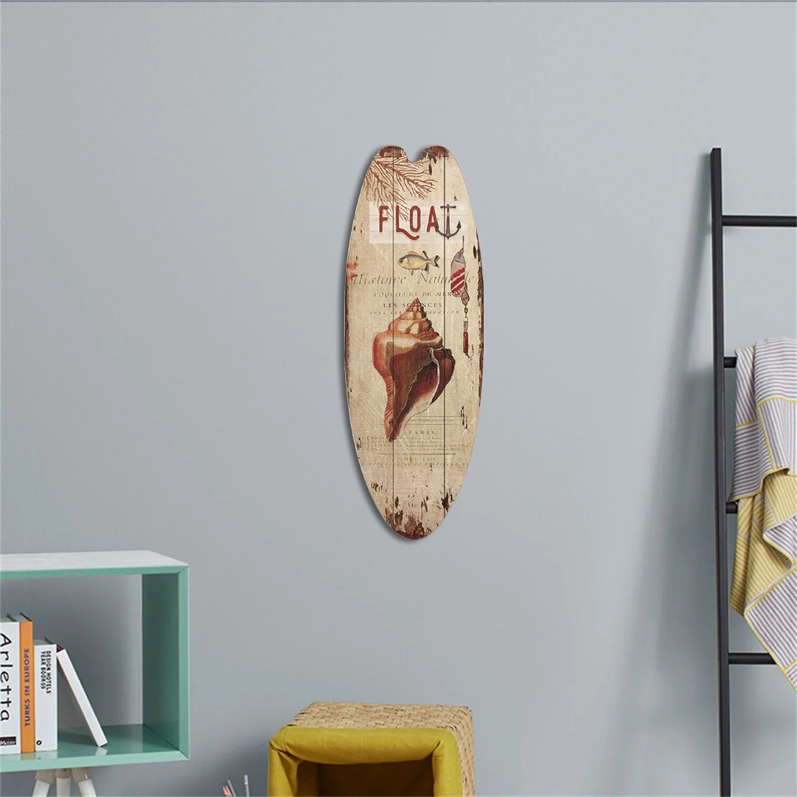Retro Wooden Surfboard Wall Sign