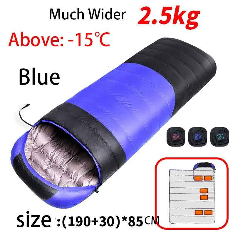USB Heated Down Cotton Sleeping Bag