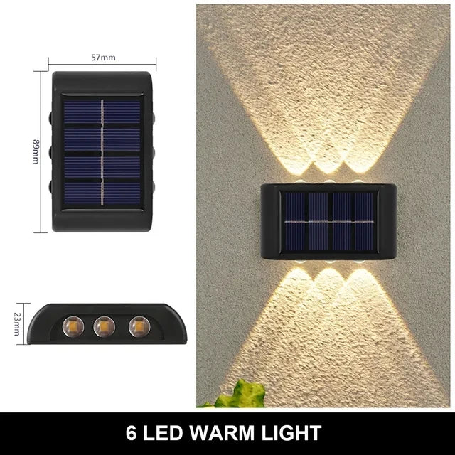 Solar Outdoor Wall Lamp – Warm White Waterproof