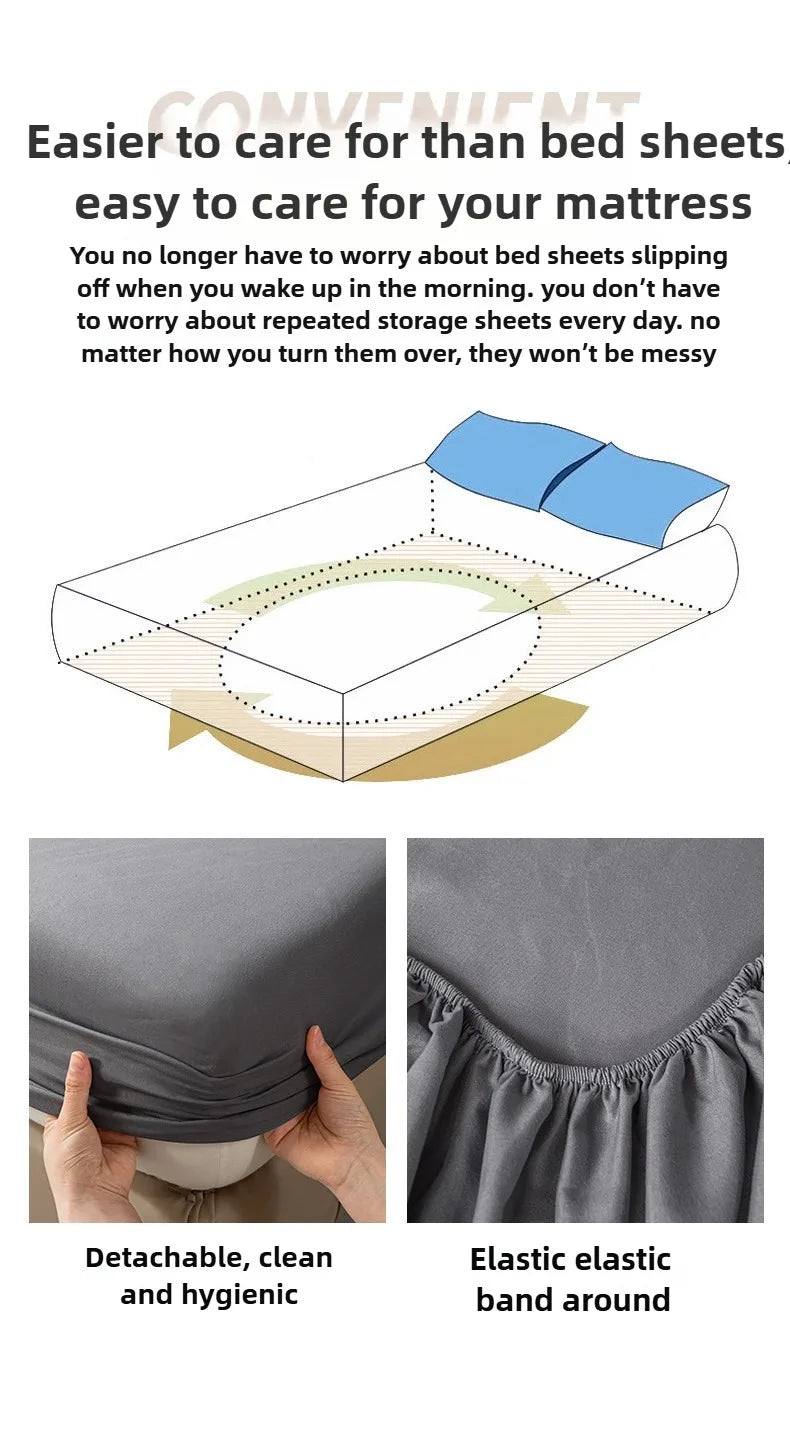 Elastic Fitted Bed Sheet – Solid Colour