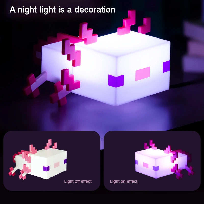Minecraft Axolotl Color-Changing Lamp