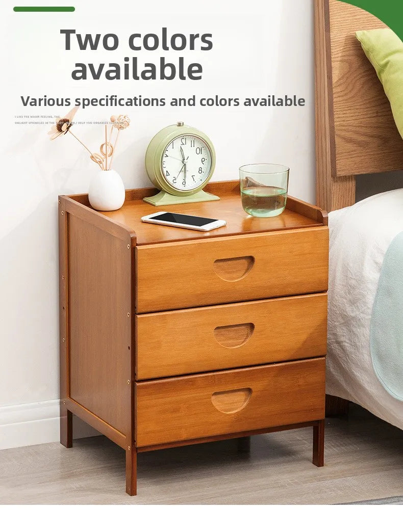 Simple Solid Wood Bedside Storage Cabinet