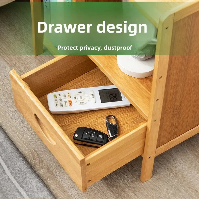 Simple Solid Wood Bedside Storage Cabinet