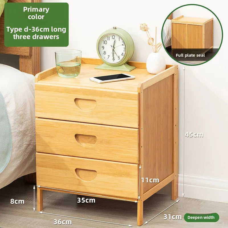 Simple Solid Wood Bedside Storage Cabinet