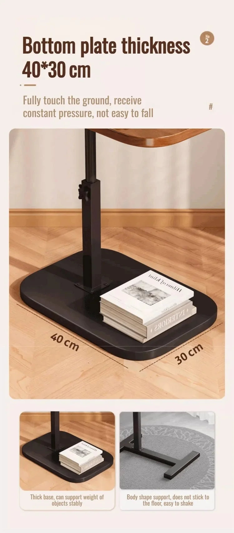 Foldable Mobile Lift Bedside Table