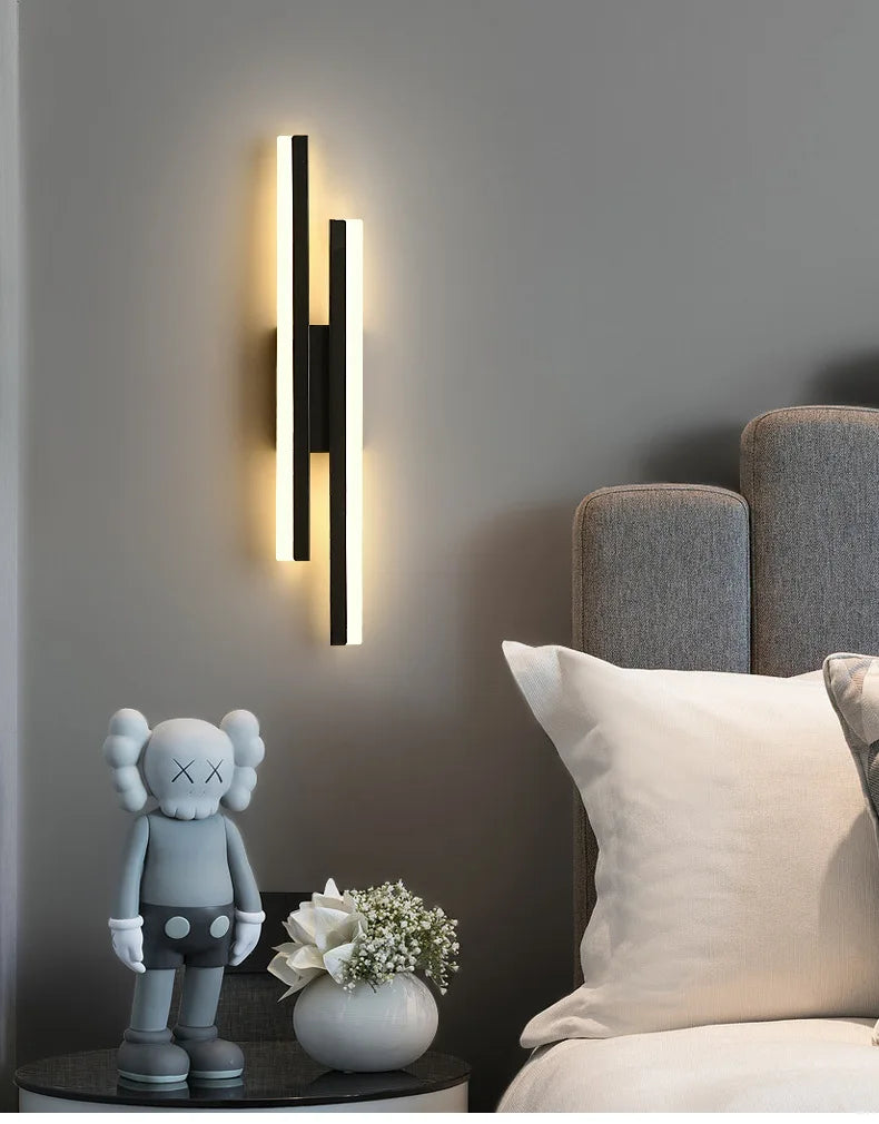 LED Bedroom Wall Sconce – Copper Pipe Acrylic Shade