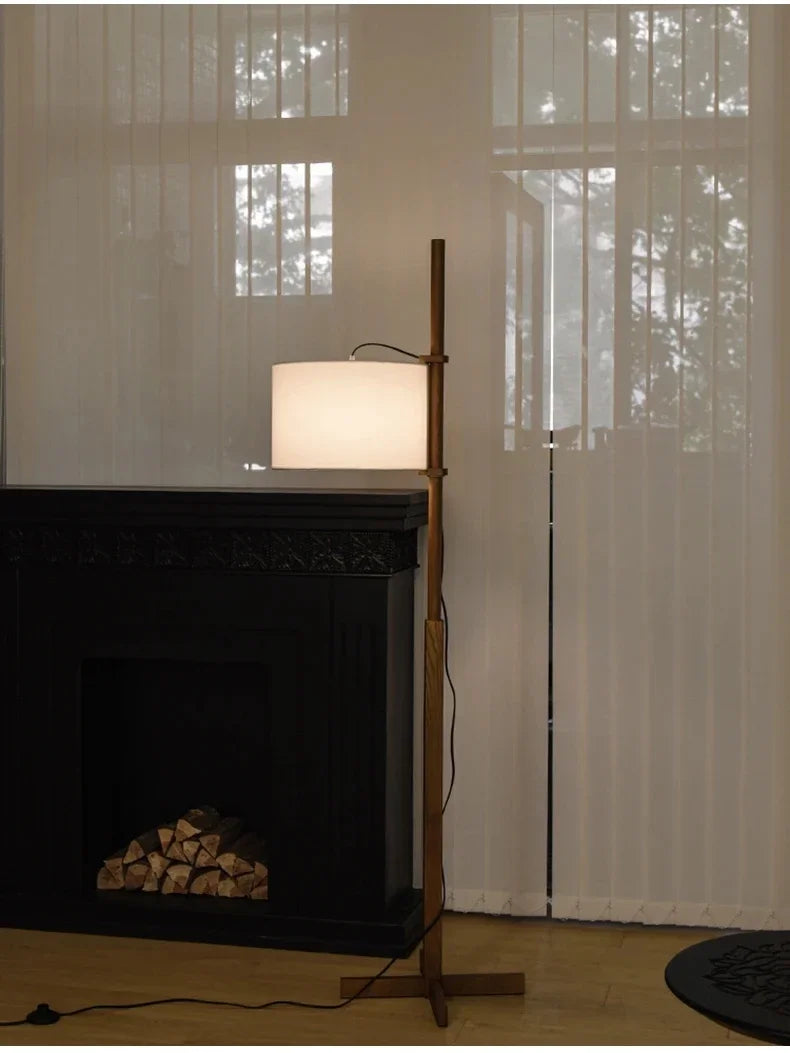 Japanese Retro Fabric Adjustable Floor Lamp