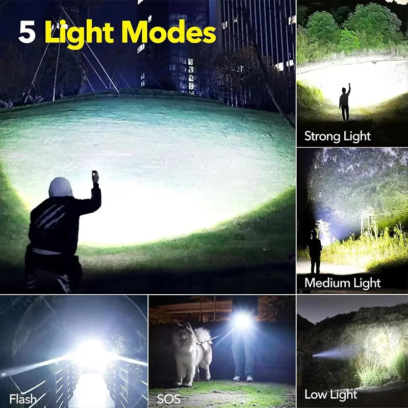 High Lumens Rechargeable IPX6 LED Flashlight