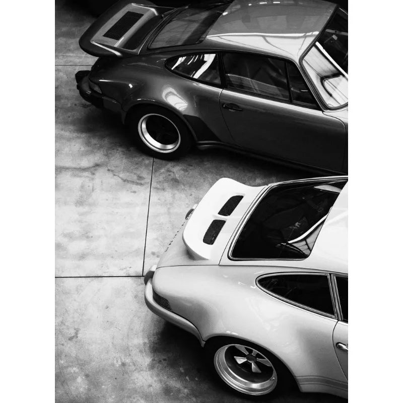 Modern Black & White Luxury Car Canvas Wall Art