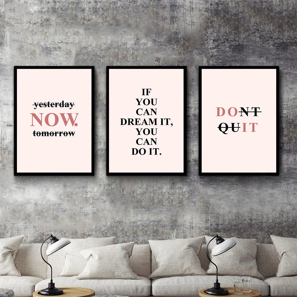 Motivational Quotes Canvas Wall Art Poster