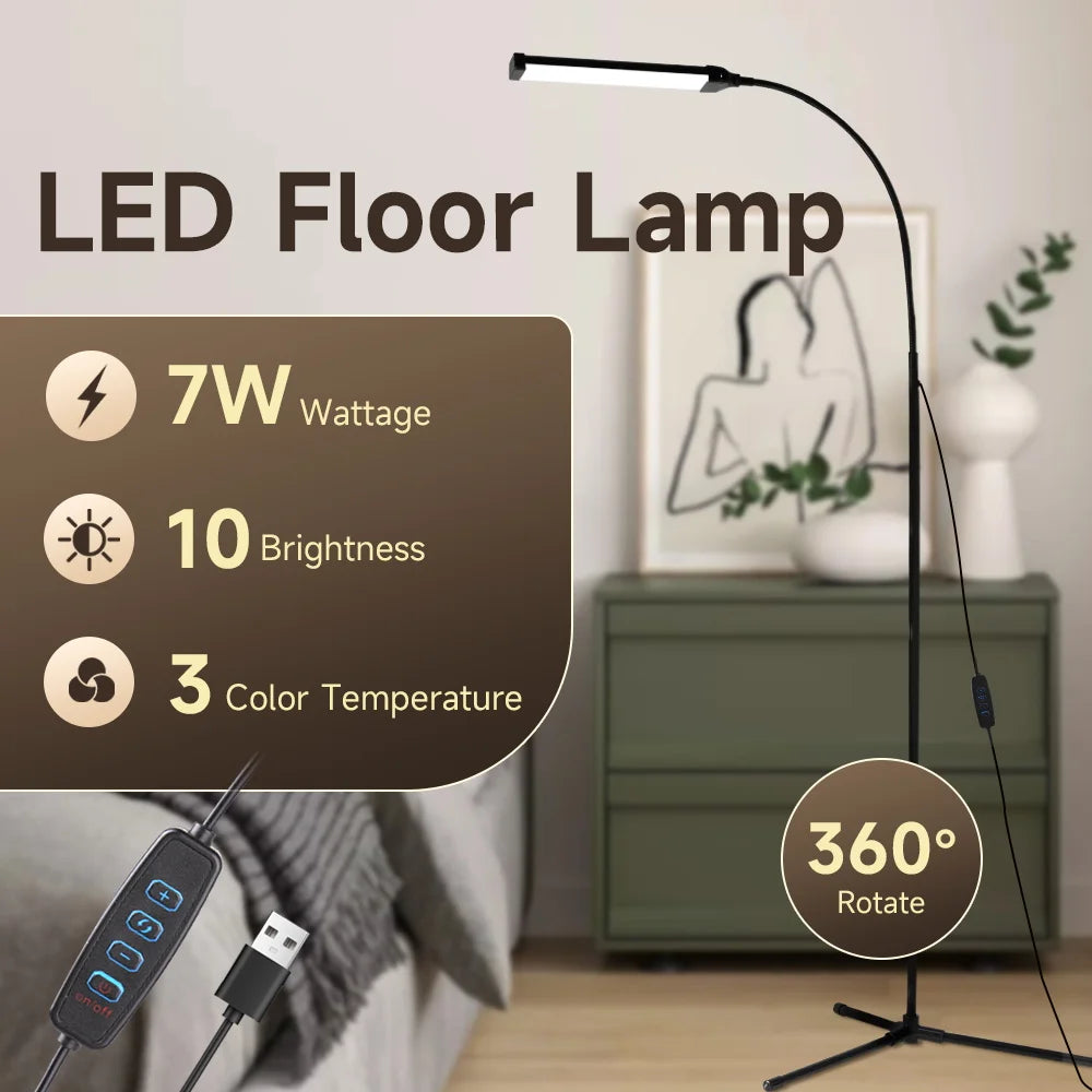 Dimmable LED Floor Lamp for Bedroom & Study