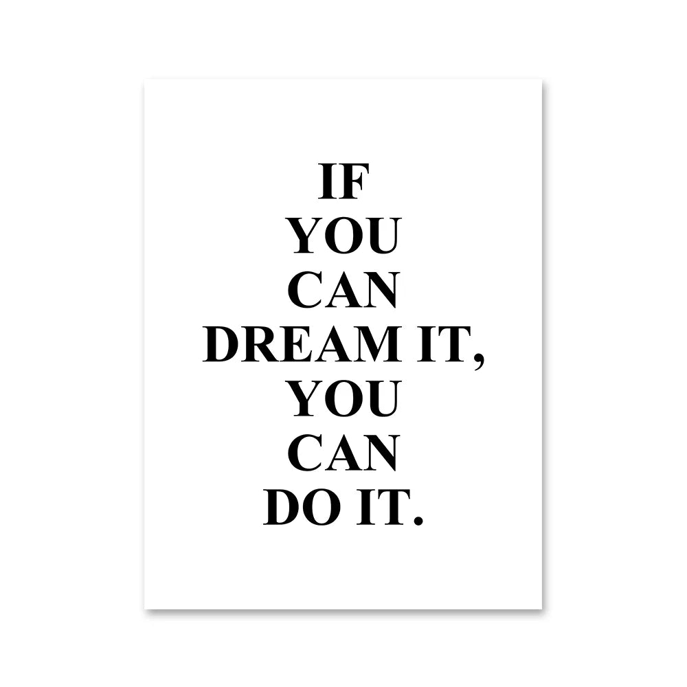 Motivational Quotes Canvas Wall Art Poster