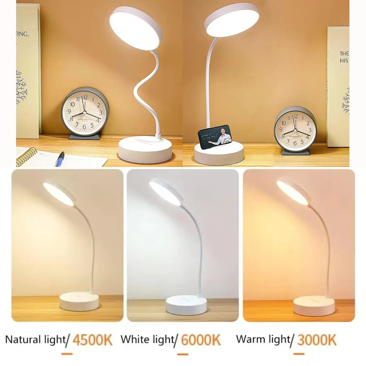 USB Gooseneck LED Desk Lamp – 3 Brightness