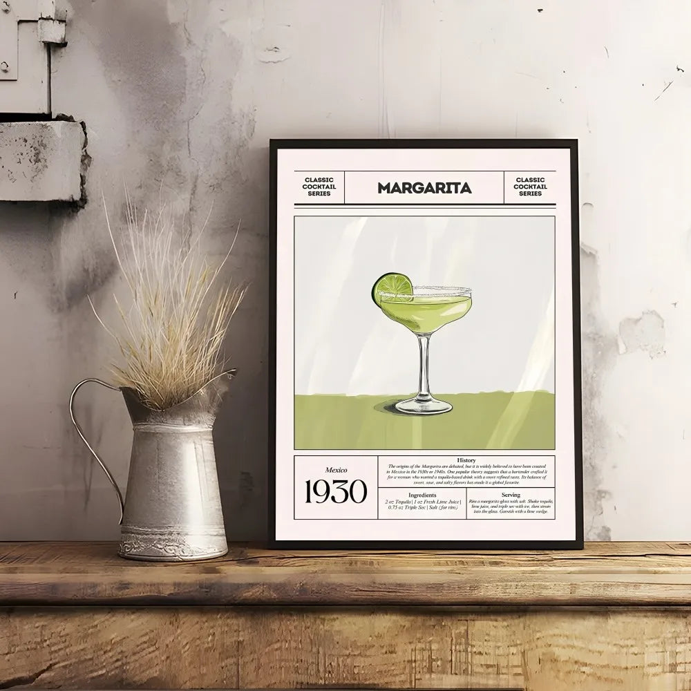 Cocktail & Wine Art Poster – Bar Wall Decor