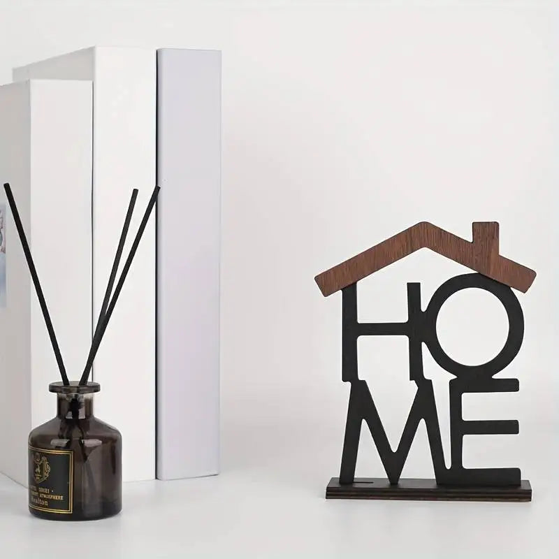 Wooden House-Shaped Desktop Ornament