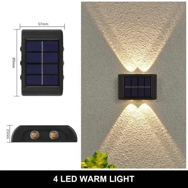 Solar Outdoor Wall Lamp – Warm White Waterproof
