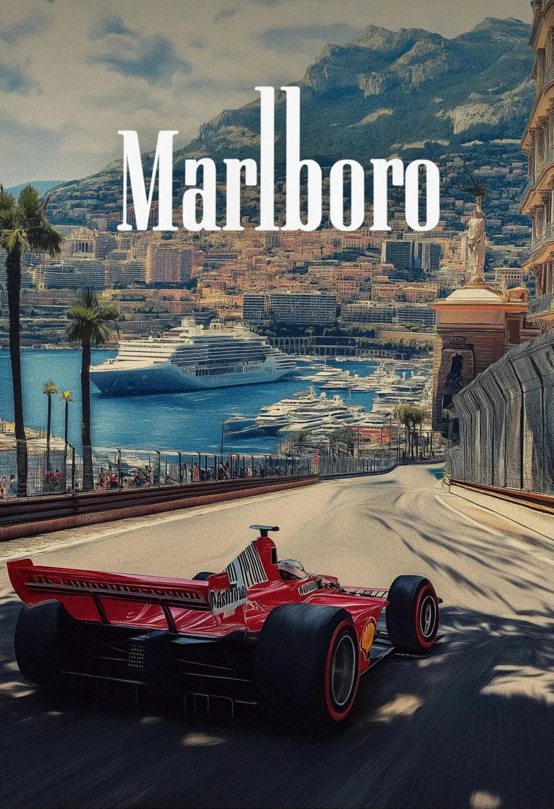 Vintage Monaco Racing Car Canvas Poster