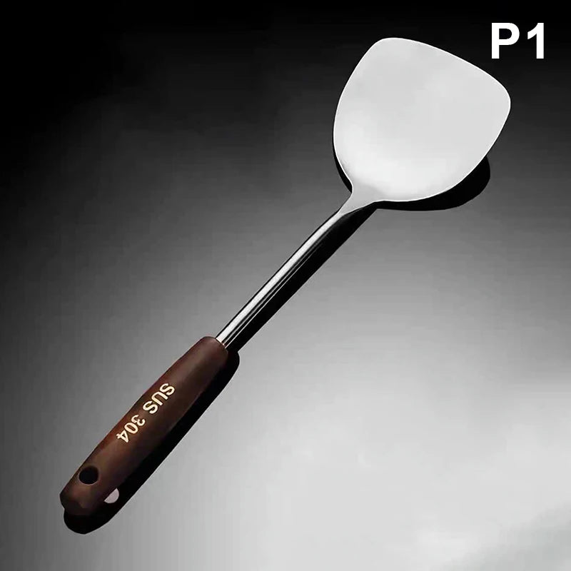 Iron Wok Spatula & Ladle Kitchen Tool Set