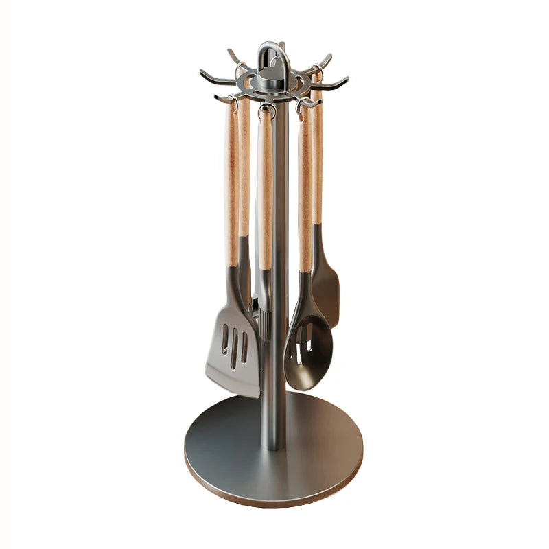 Rotating Kitchen Utensil Stand – 8 Hooks