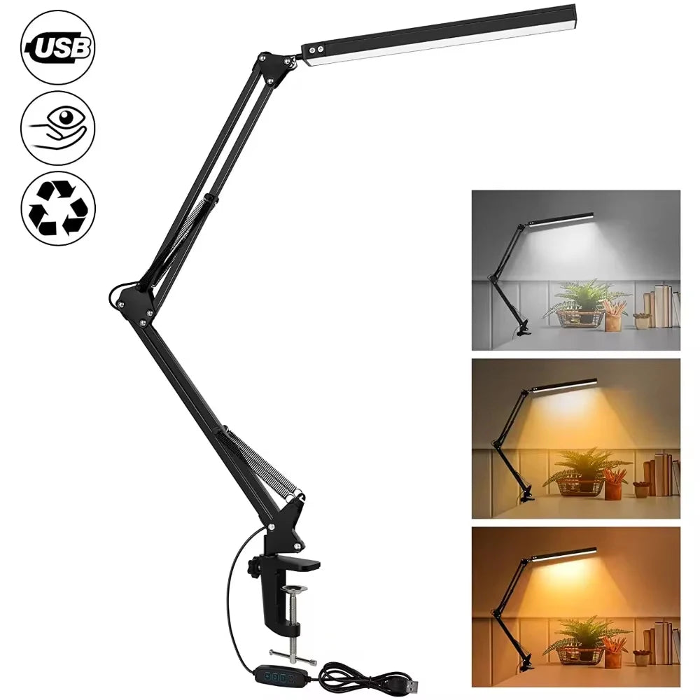 Rocker Arm LED Desk Lamp – 10 Brightness Levels
