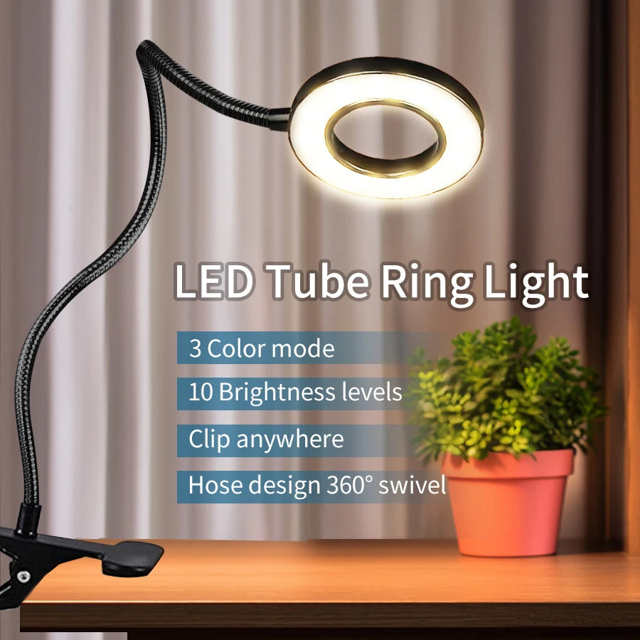 USB Clip-On LED Desk Lamp – 3 Colours