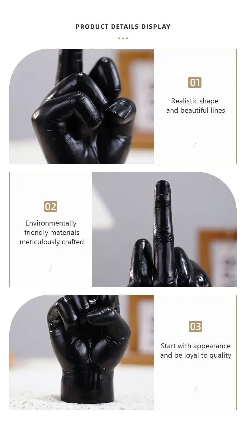 Hip Hop Middle Finger Resin Desk Ornament
