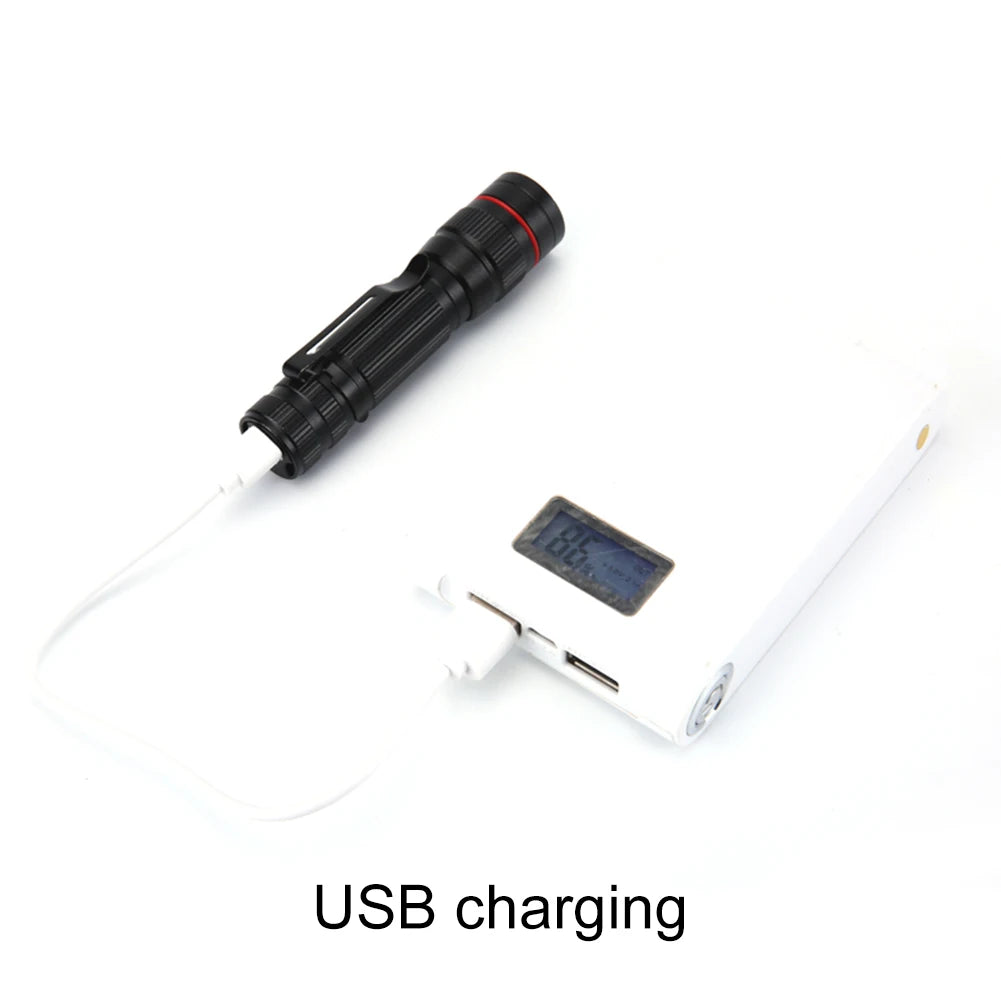 Mini USB Rechargeable LED Flashlight 300LM