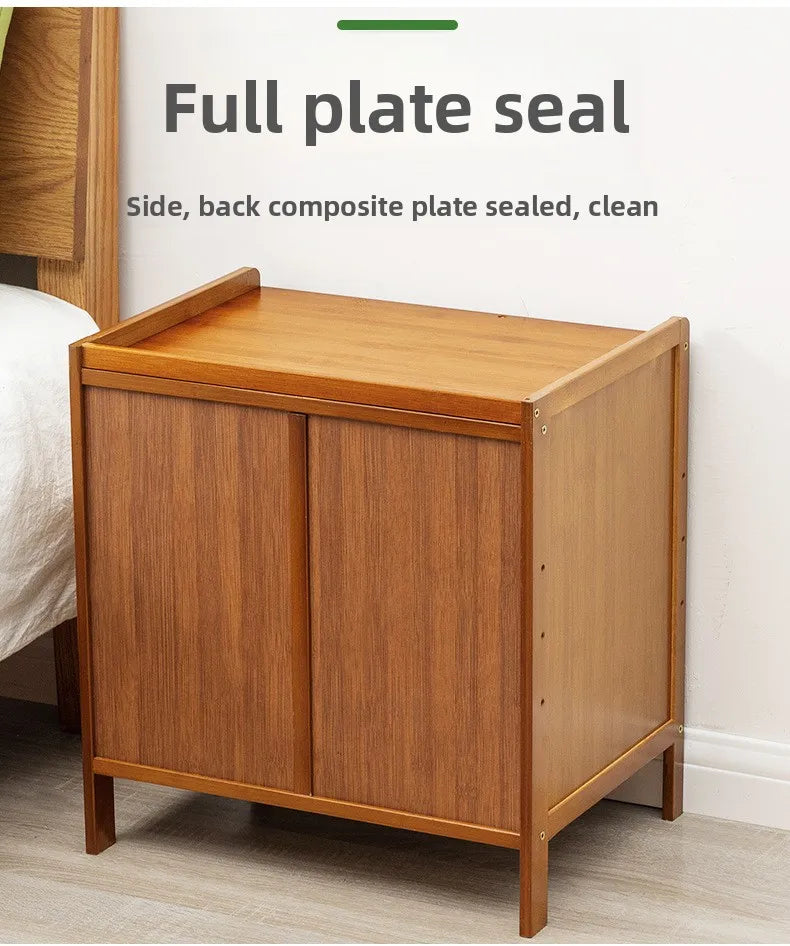 Simple Solid Wood Bedside Storage Cabinet