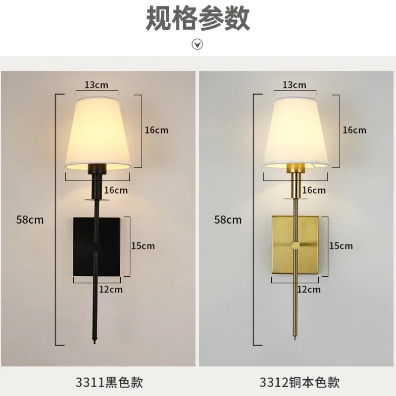 Modern LED Wall Sconce with Cloth Lampshade
