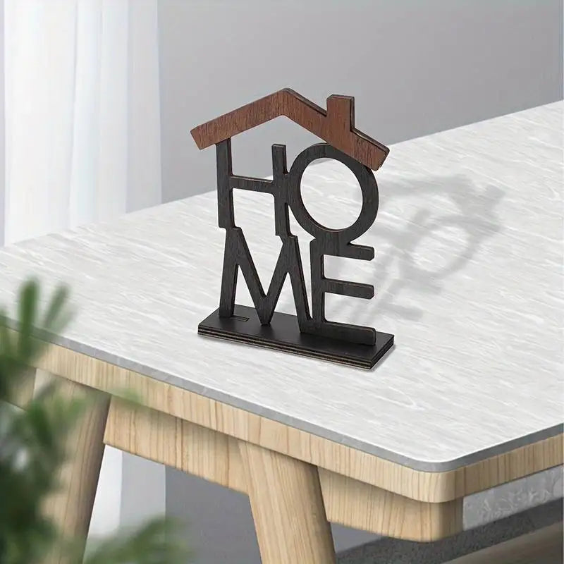 Wooden House-Shaped Desktop Ornament
