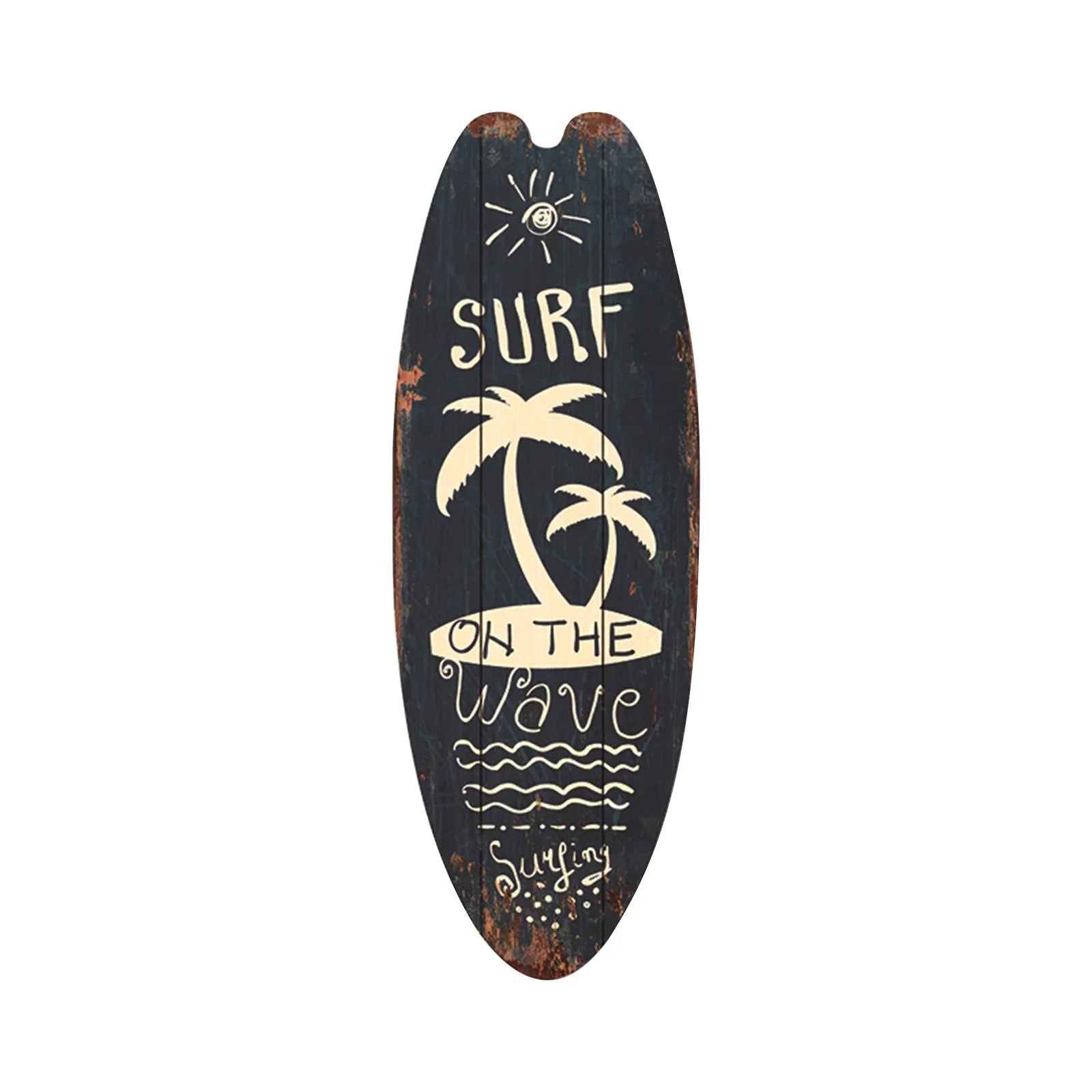 Retro Wooden Surfboard Wall Sign