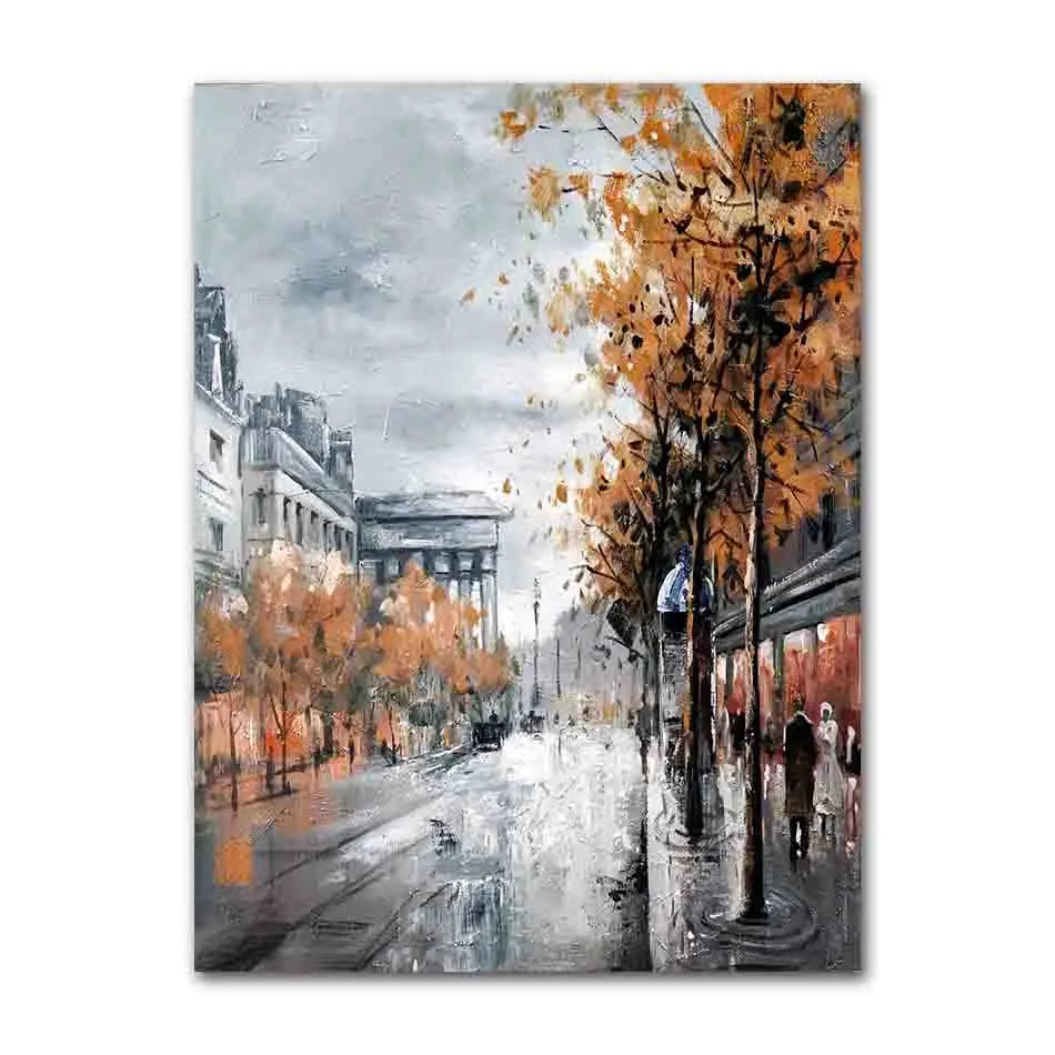 Abstract City Street Landscape Canvas Print