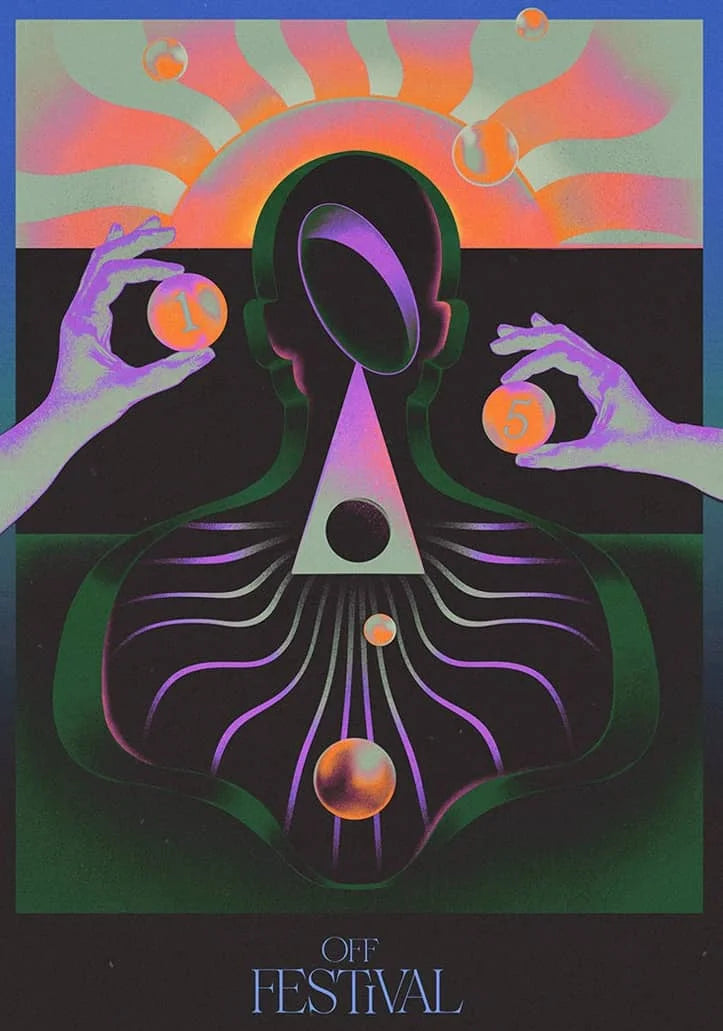 Abstract Futurism Dark Colourful Character Wall Art