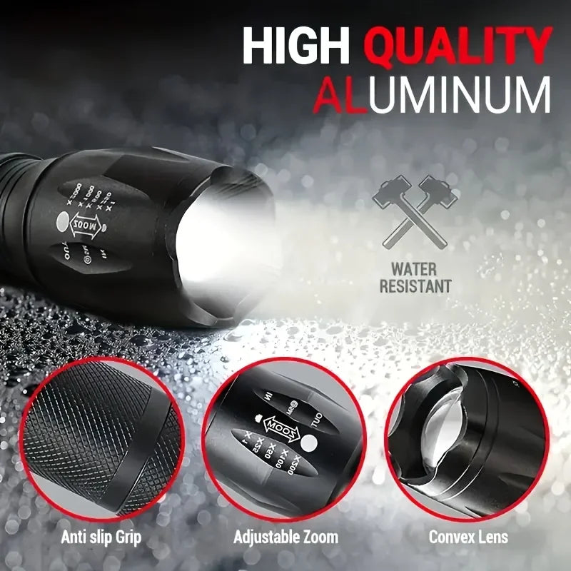 Zoomable LED Flashlight – 5 Modes