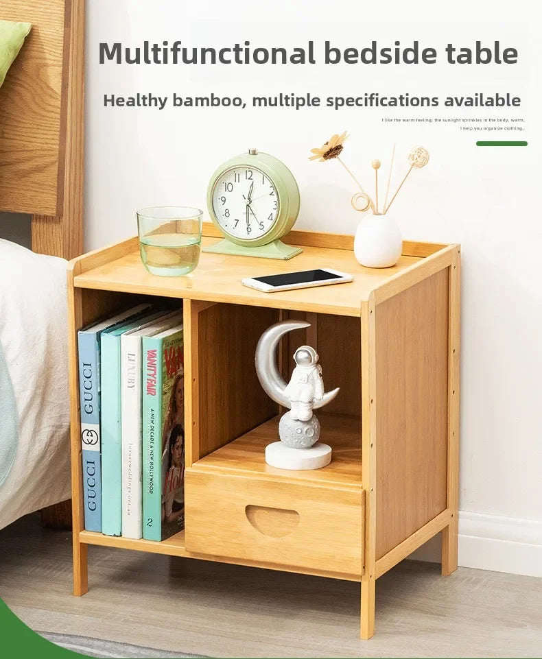 Simple Solid Wood Bedside Storage Cabinet