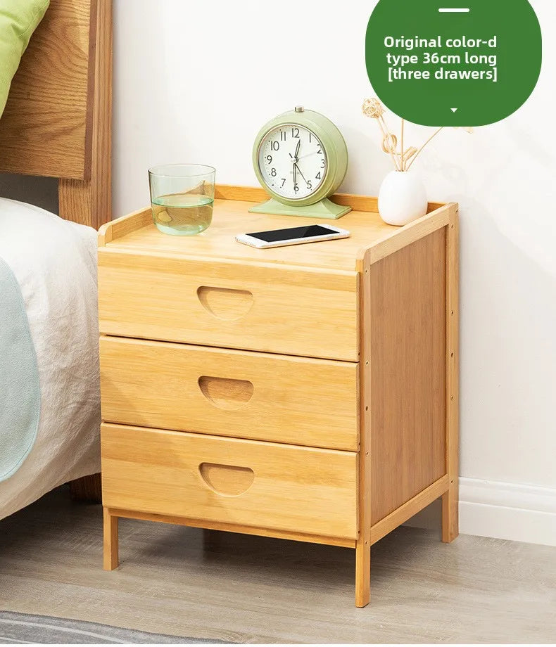 Simple Solid Wood Bedside Storage Cabinet