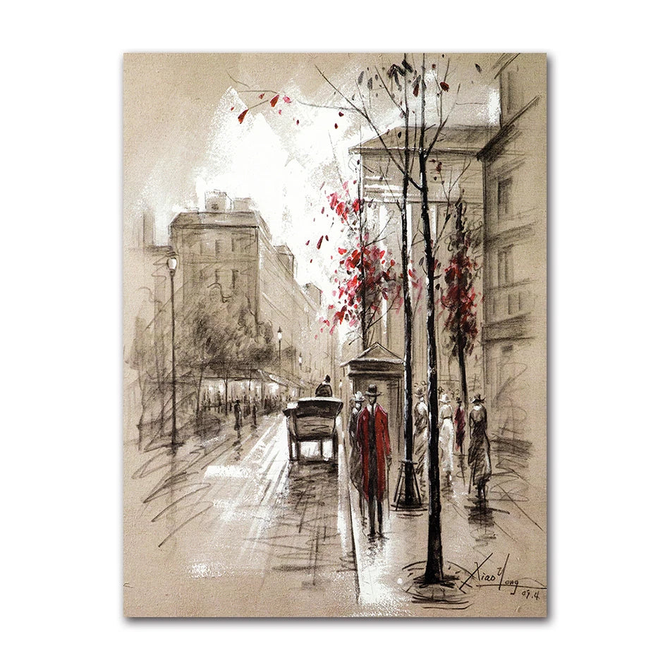 Abstract City Street Landscape Canvas Print