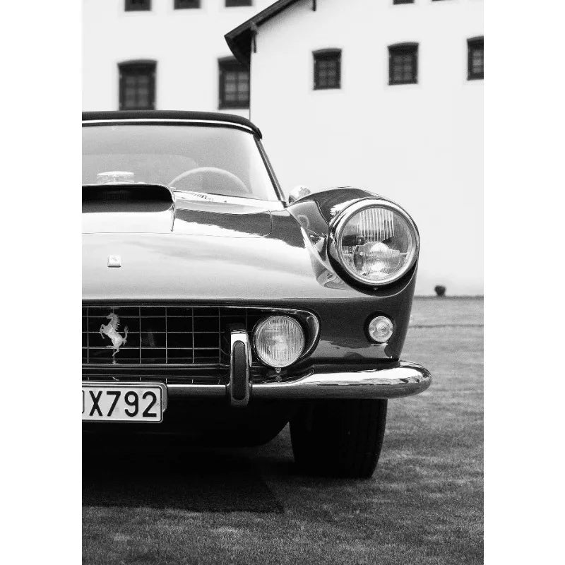 Modern Black & White Luxury Car Canvas Wall Art