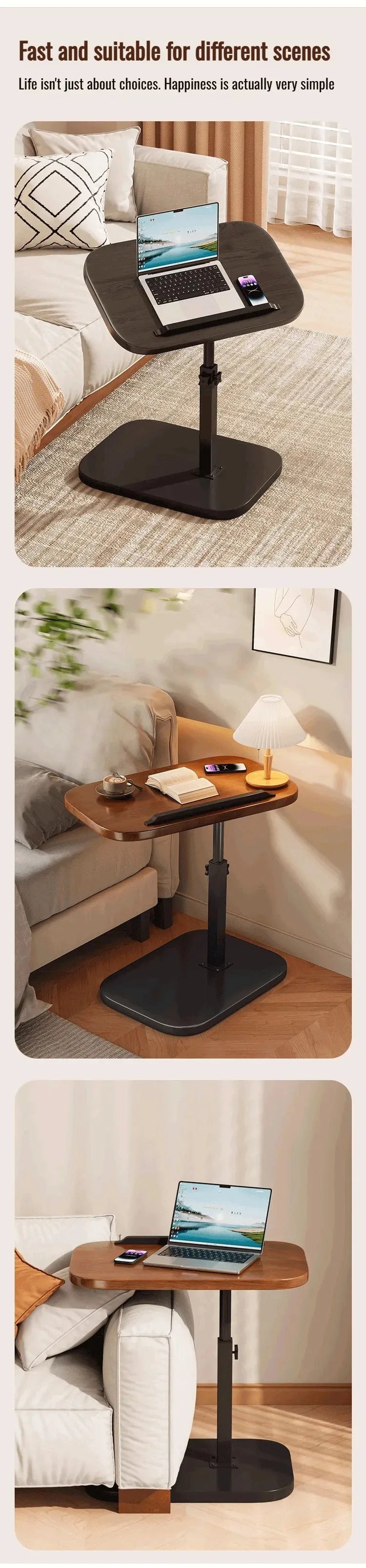 Foldable Mobile Lift Laptop & Bedside Desk