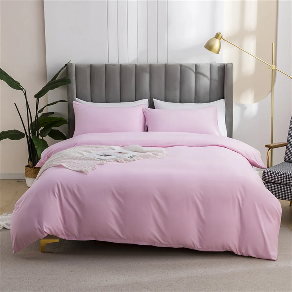 Pink Solid Colour Duvet Cover – King Size