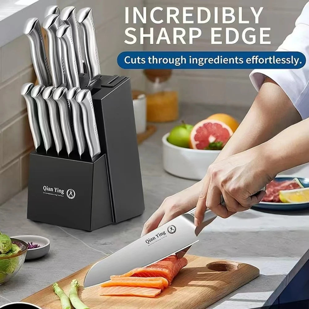 14-Piece Stainless Steel Kitchen Knife Set