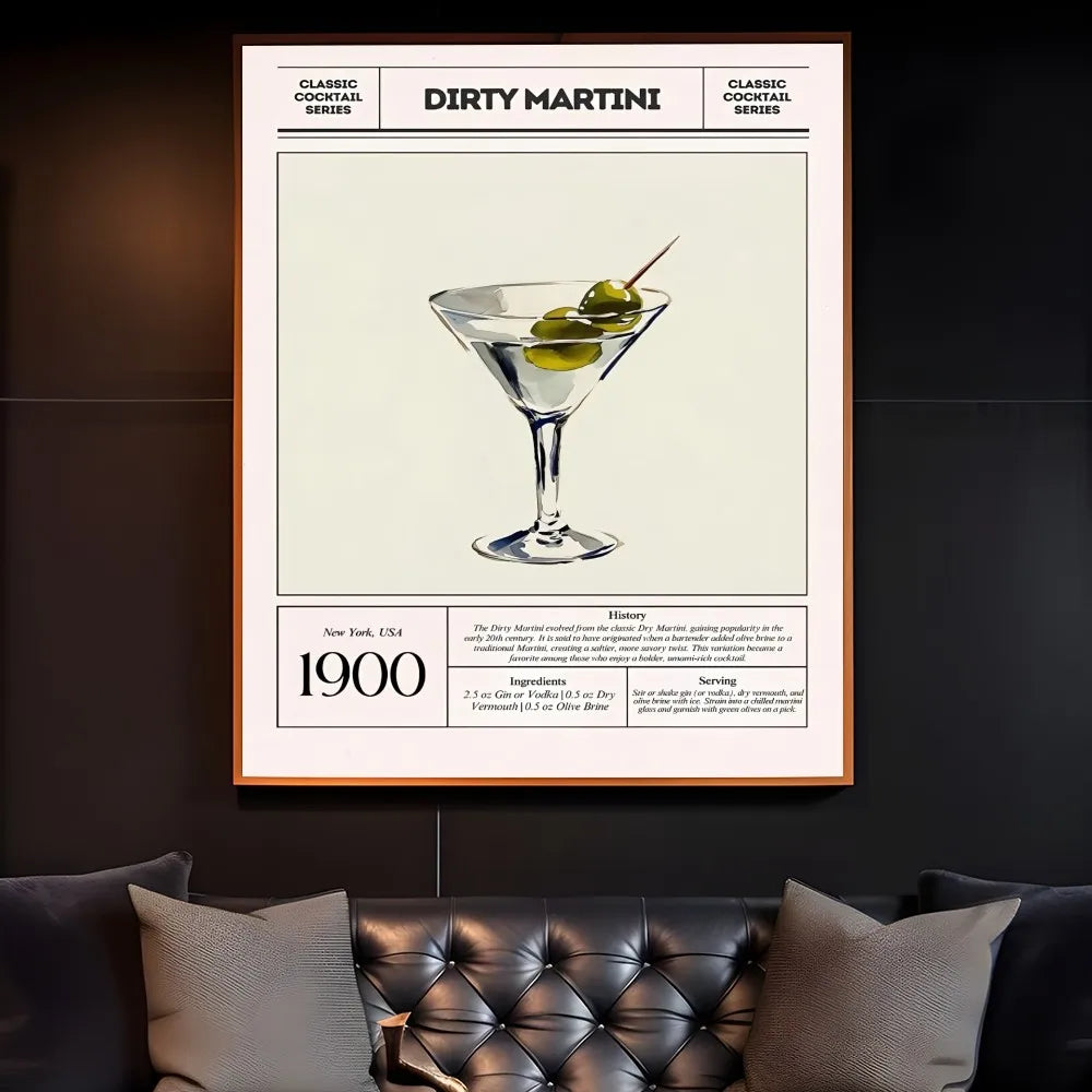 Cocktail & Wine Art Poster – Bar Wall Decor