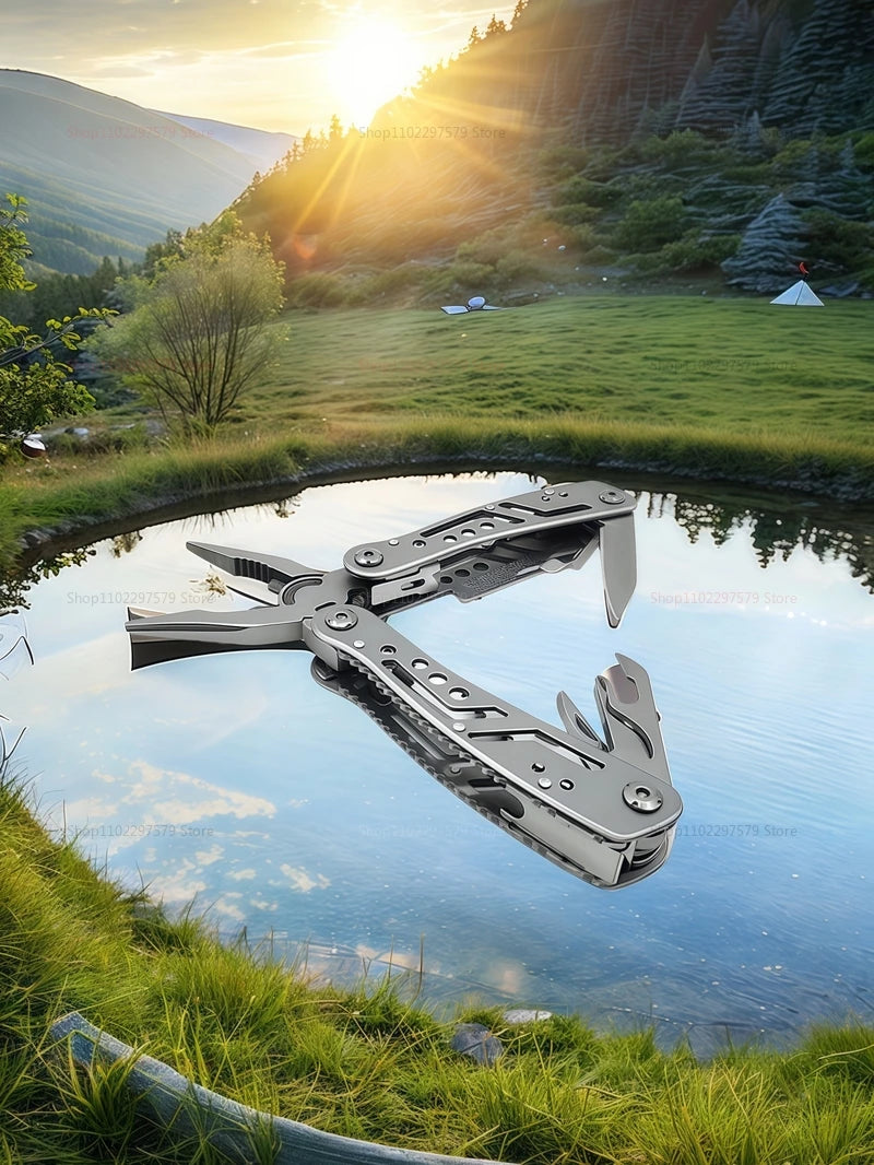 24-in-1 Camping Multitool with Knife & Bits