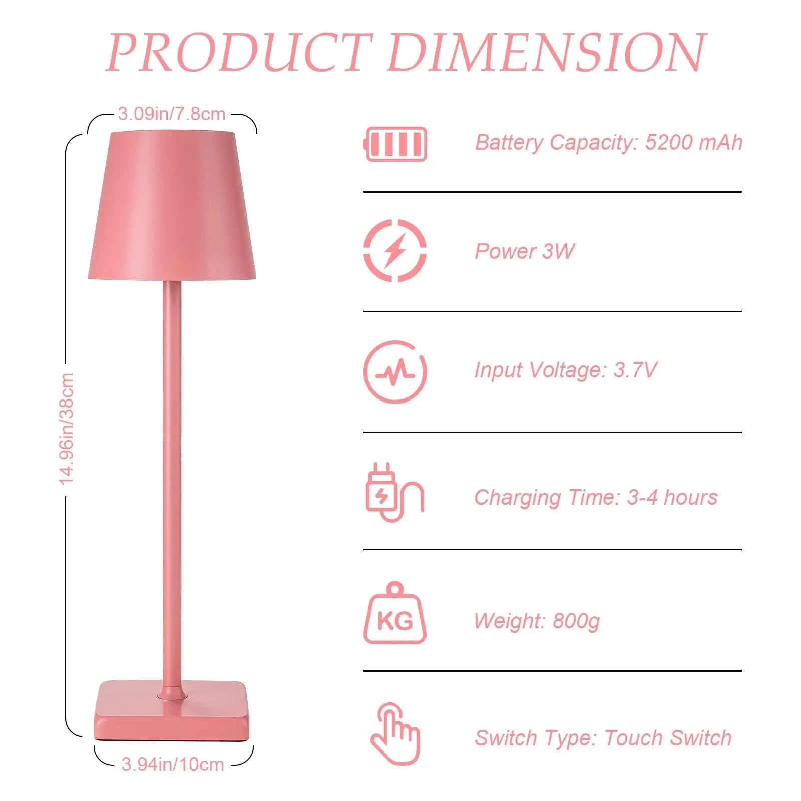 Wireless Rechargeable LED Bedside Desk Lamp